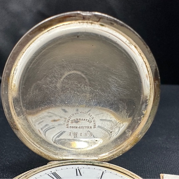 Antique 1800’s Coin Silver pocket watch am watch Waltham Massachusetts engraved - Picture 7 of 14